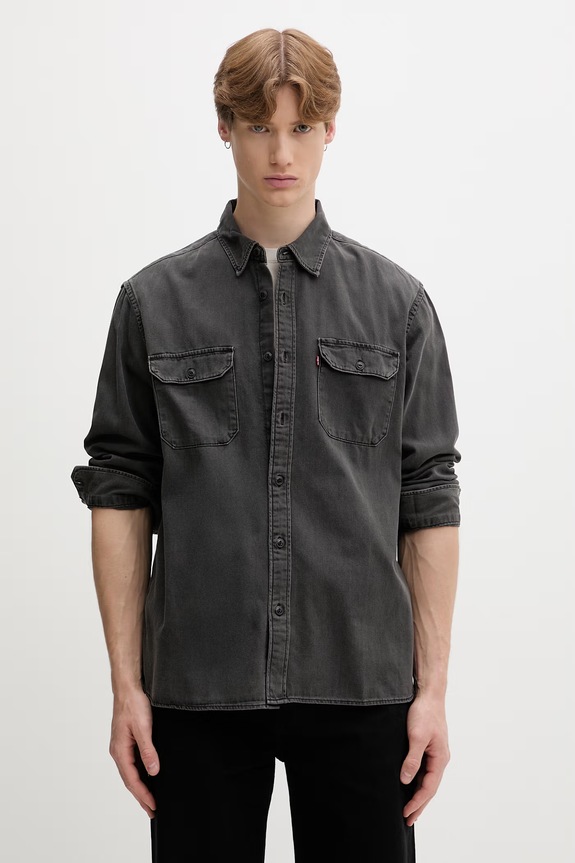 Levi's cămașă de damă din denim JACKSON WORKER gri 19573