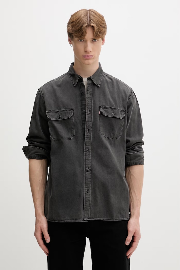 Levi's cămașă de damă din denim JACKSON WORKER gri 19573