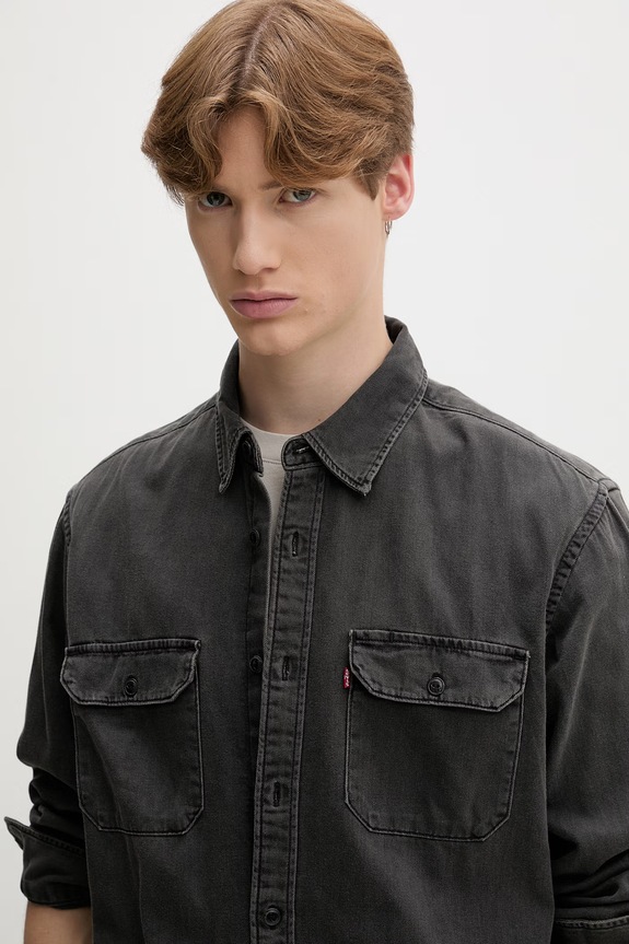 Levi's cămașă de damă din denim JACKSON WORKER gri 19573