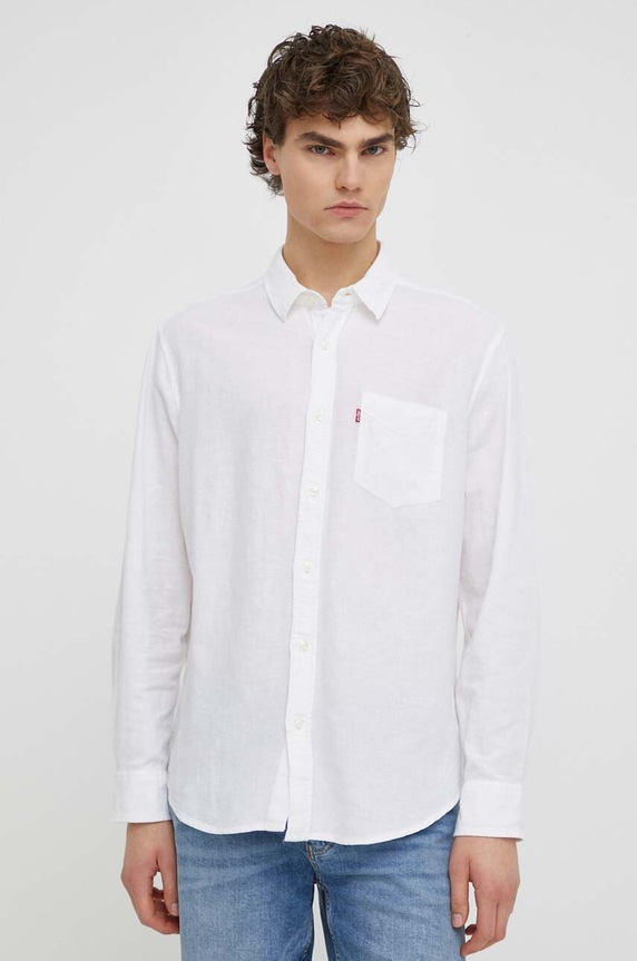 Levi's koszula bawełniana wzorzyste biały 85746