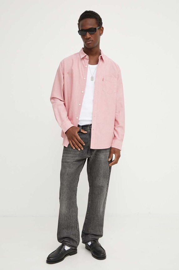 Odzież Levi's koszula bawełniana 85746 różowy