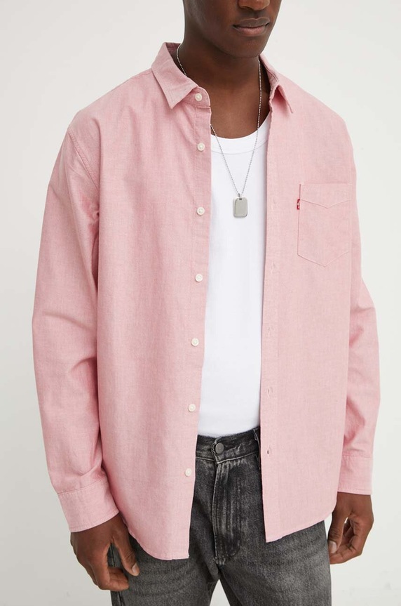 Levi's koszula bawełniana 85746 różowy