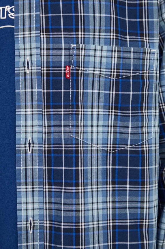 Bavlnená košeľa Levi's 85746 tmavomodrá SS26