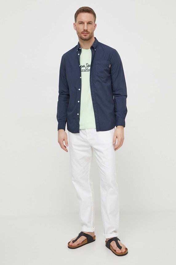 Pepe Jeans koszula bawełniana Prince PM308270 granatowy SS24