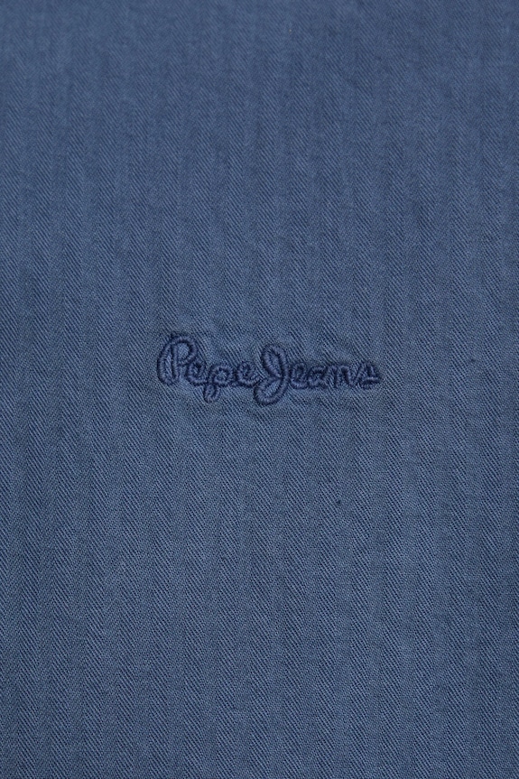 Pepe Jeans camasa din bumbac PM308274 albastru SS25