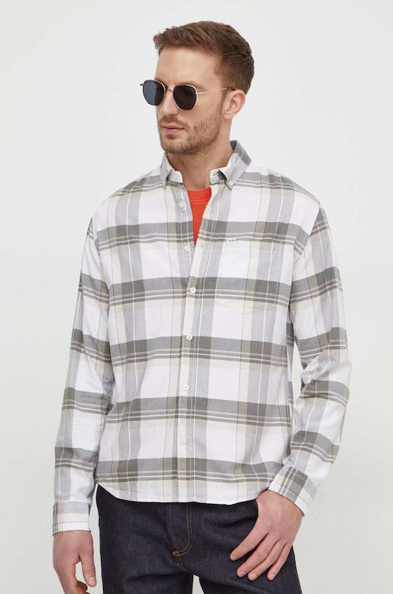 Pepe Jeans koszula bawełniana PERRY wzorzyste biały PM308281