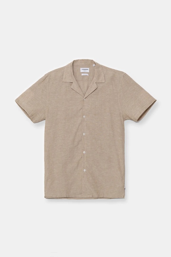 Lanena košulja Lindbergh pamuk bež 30.203319.SAND