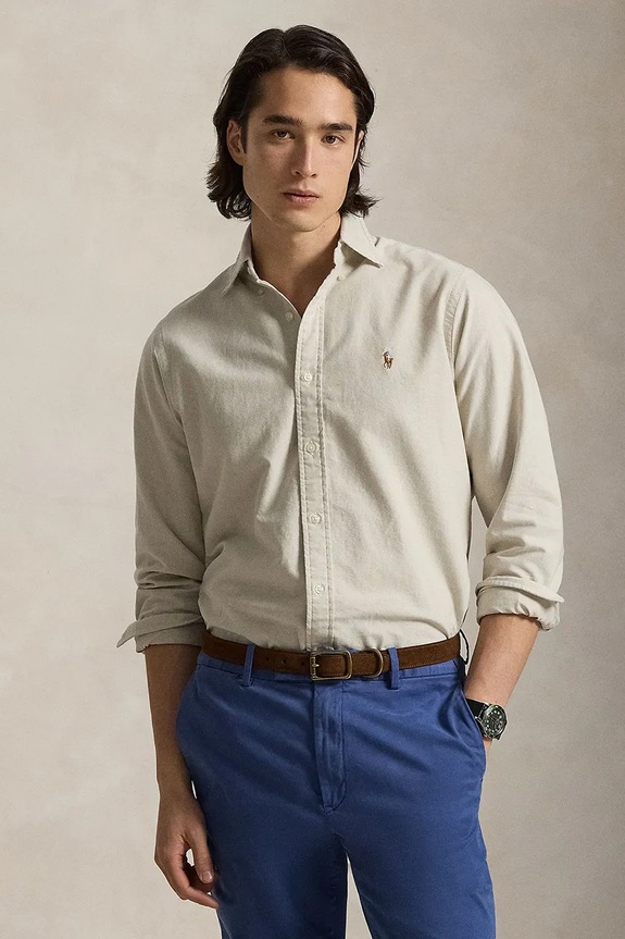 Polo Ralph Lauren koszula męska bawełniana brązowy 710805562