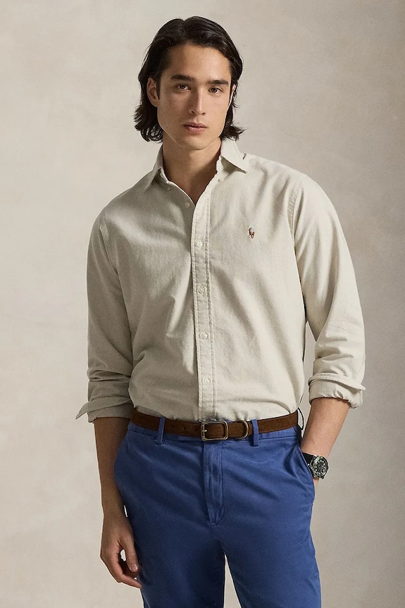 Polo Ralph Lauren koszula męska bawełniana brązowy 710805562
