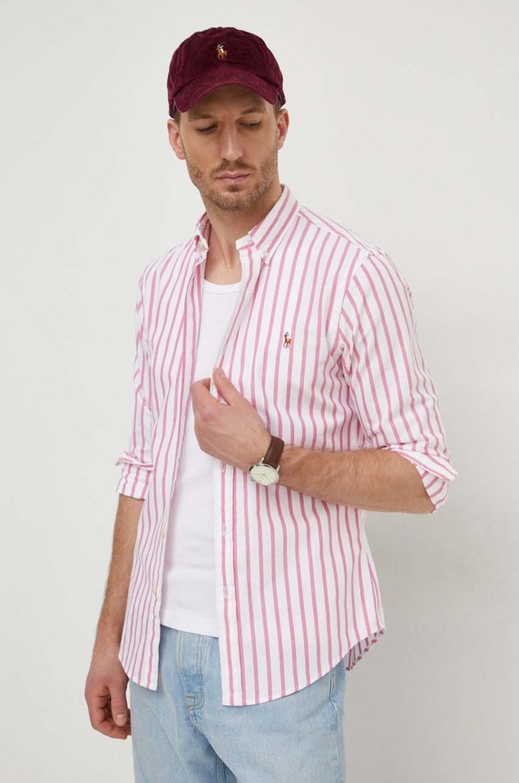 Polo Ralph Lauren koszula bawełniana casual różowy 710938684