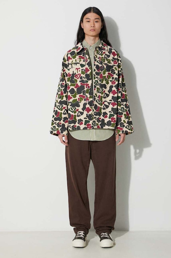 Bavlnená košeľa Billionaire Boys Club Duck Camo B23423 zelená SS24