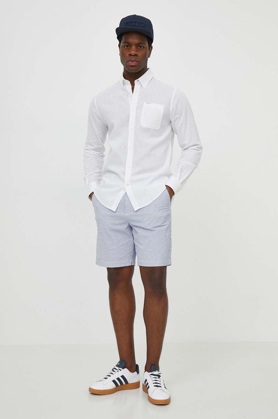 Oblečenie Ľanová košeľa Barbour MSH5090 biela