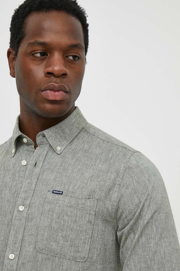 Ľanová košeľa Barbour MSH5090 zelená