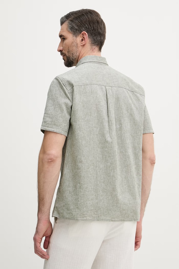 Odzież Barbour koszula męska z lnem MSH5093 zielony