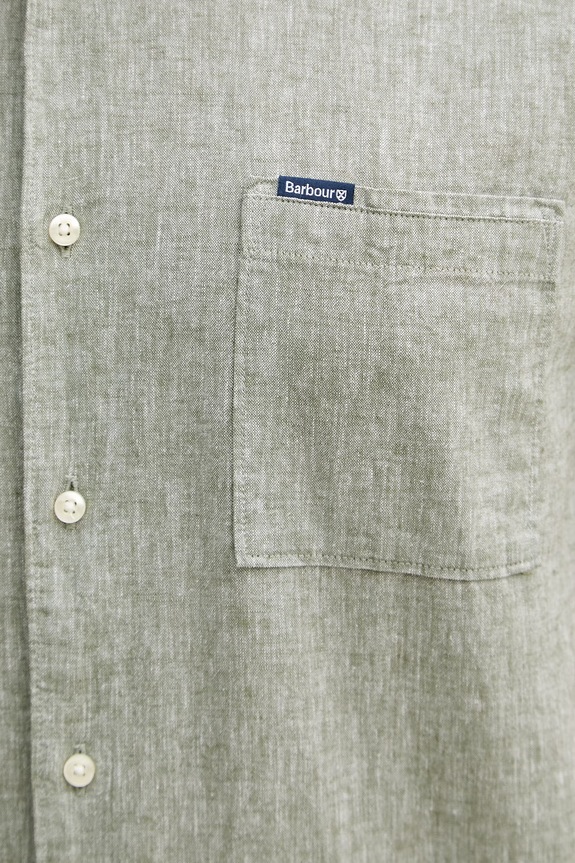 Barbour koszula męska z lnem MSH5093 zielony