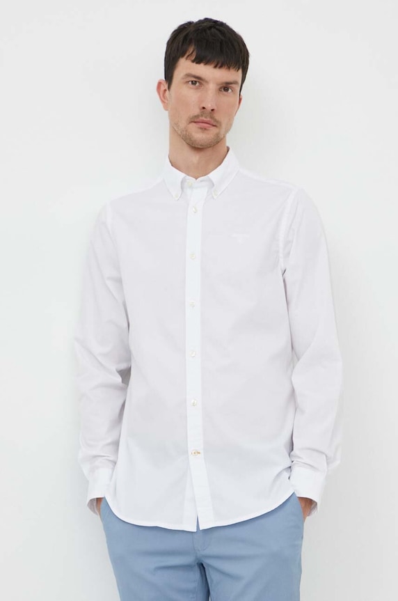 Barbour koszula bawełniana biały MSH5467