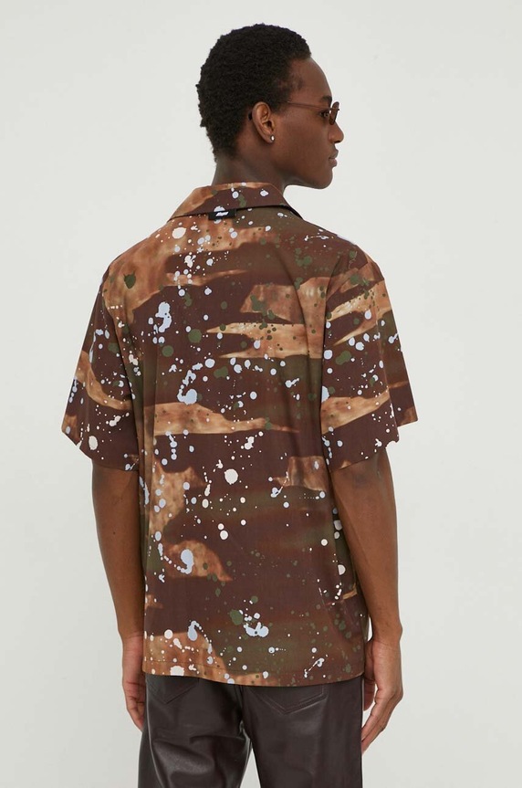Odzież MSGM koszula bawełniana 3640ME08.247050 brązowy