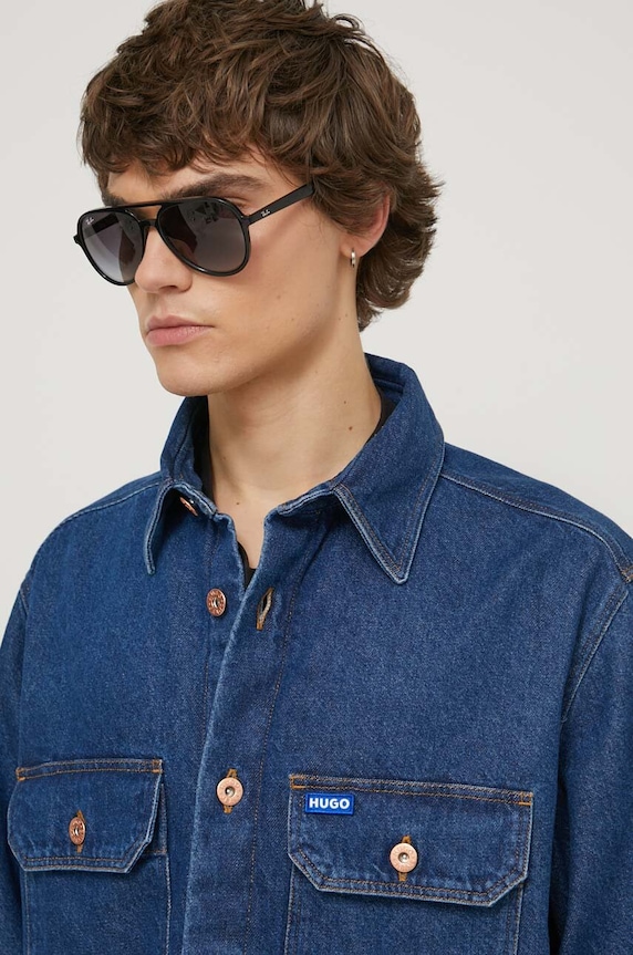 Τζιν πουκάμισο Hugo Blue 50513853 μπλε