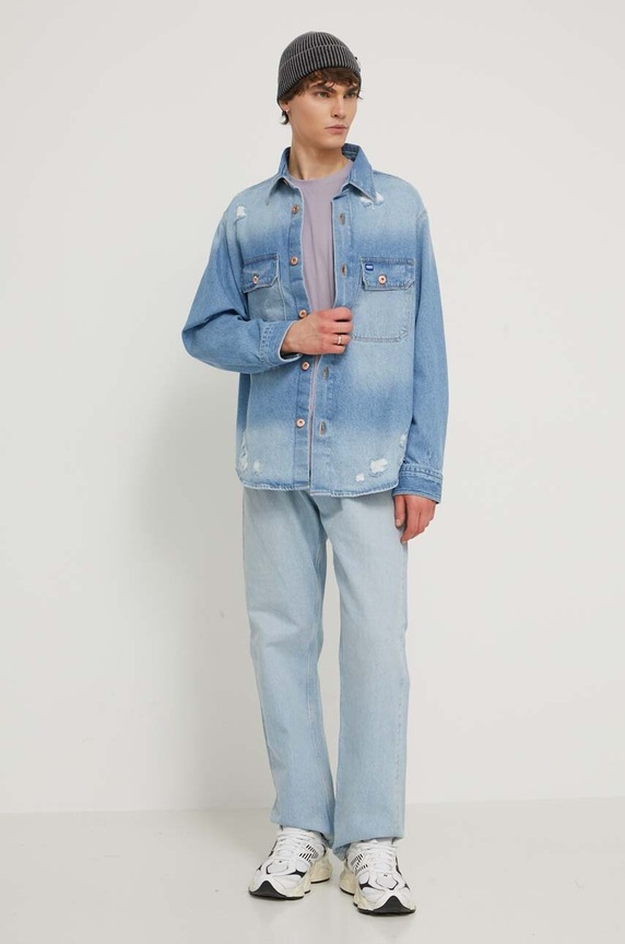 Τζιν μπουφάν Hugo Blue 50513856 μπλε SS24