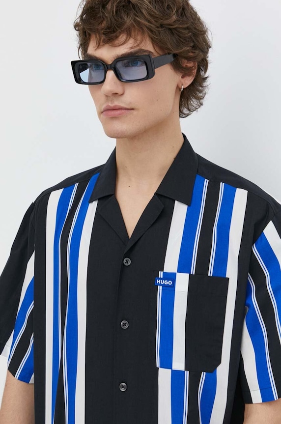 Bavlnená košeľa Hugo Blue čierna 50513867