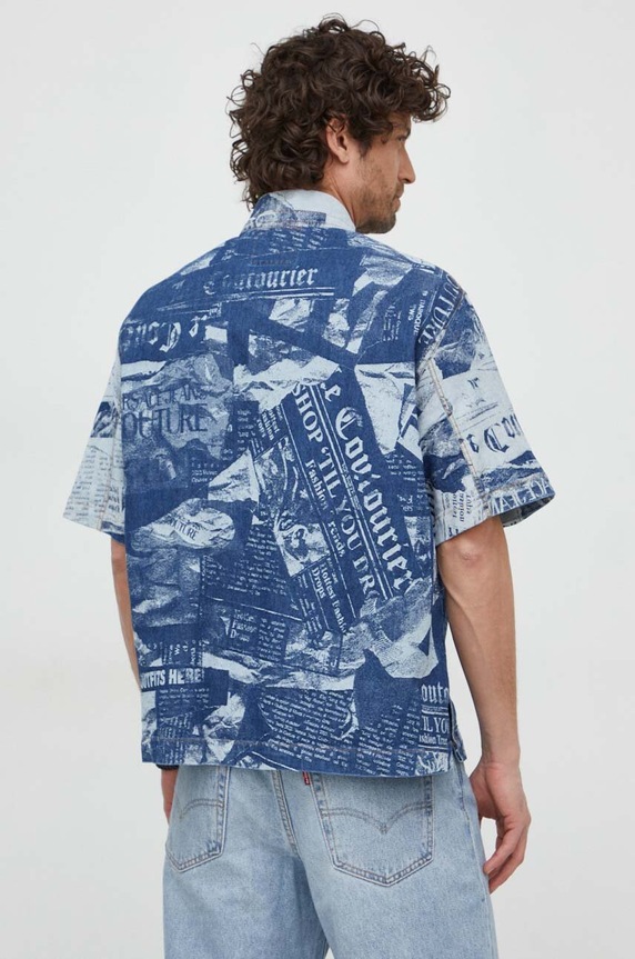 Oblečenie Košeľa Versace Jeans Couture 76GAL21C.DW074SS0 tmavomodrá
