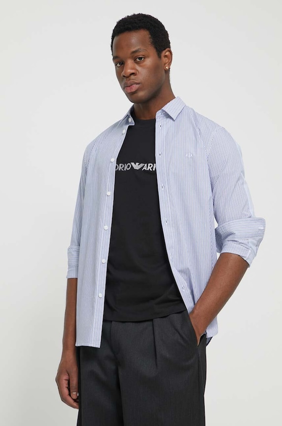 Bavlněná košile Armani Exchange regular námořnická modř 3DZC16.ZN4SZ