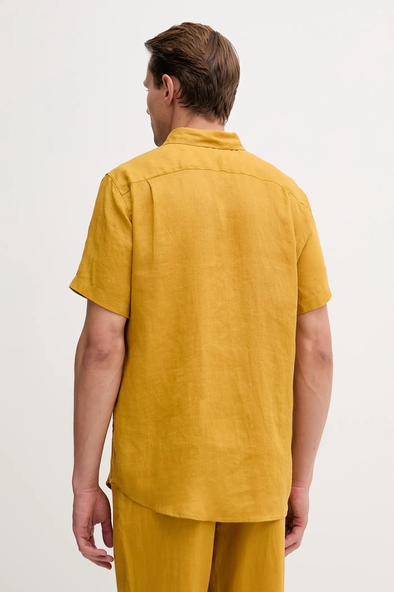 Abbigliamento United Colors of Benetton camicia da uomo in lino 5BKU5QJH8 giallo