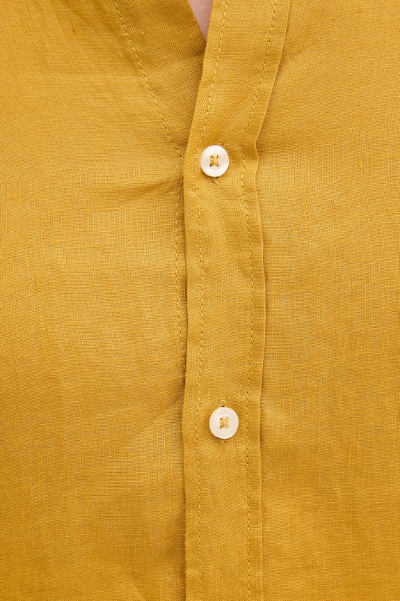 United Colors of Benetton camicia da uomo in lino 5BKU5QJH8 giallo