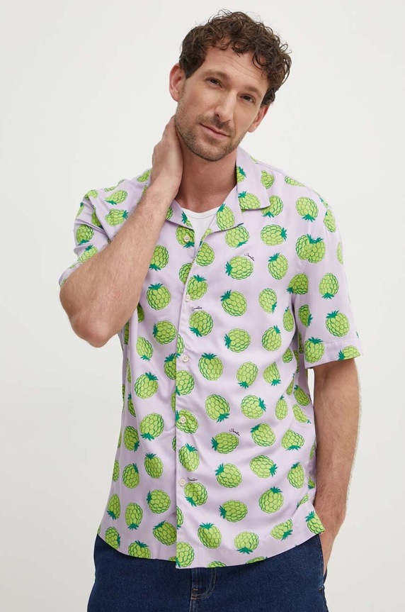 Πουκάμισο United Colors of Benetton casual μωβ 5XRBUQ047