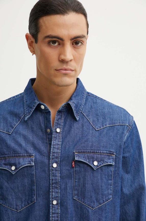 Βαμβακερό πουκάμισο Levi's μπλε 85744