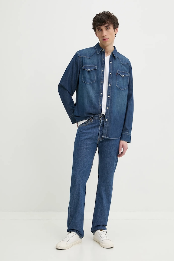 Βαμβακερό πουκάμισο Levi's 85744 σκούρο μπλε AA00