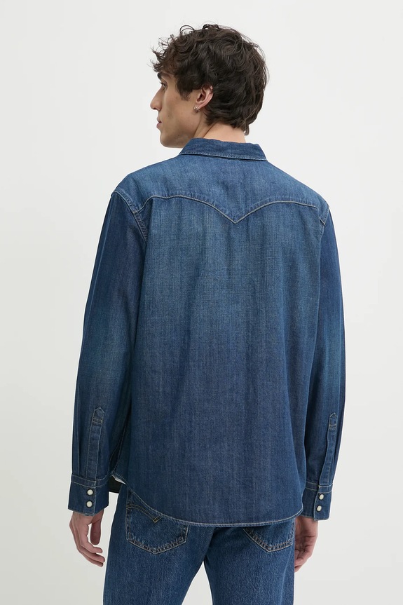 Ρούχα Βαμβακερό πουκάμισο Levi's 85744 σκούρο μπλε