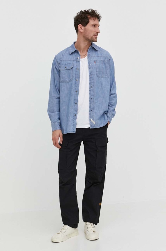 Levi's koszula jeansowa A7224 niebieski SS25