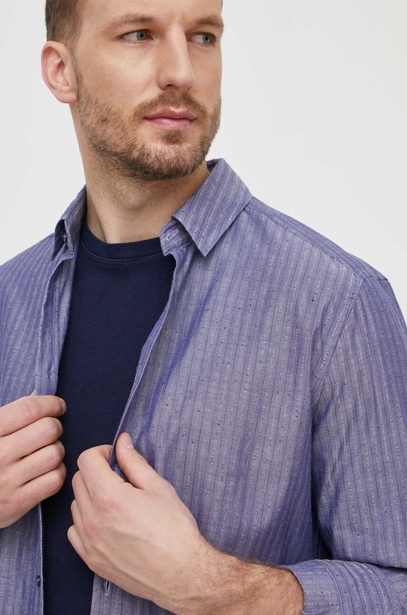 Sisley koszula 58MNSQ03D granatowy