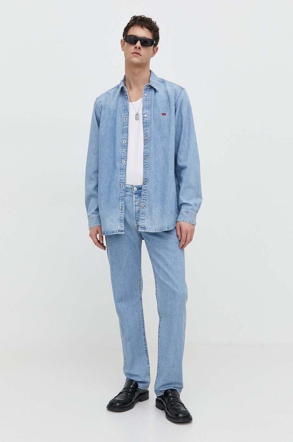 Odzież Diesel koszula jeansowa D-SIMPLY CAMICIA A03534.068KC niebieski