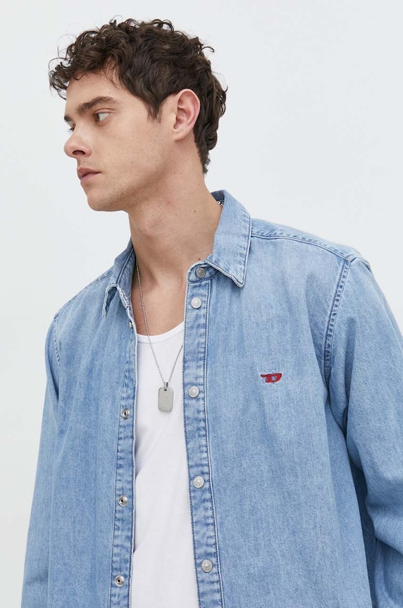 Diesel koszula jeansowa D-SIMPLY CAMICIA A03534.068KC niebieski