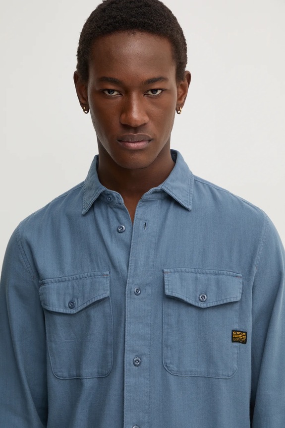 G-Star Raw cămașă din bumbac Marine Slim albastru D24963.D454