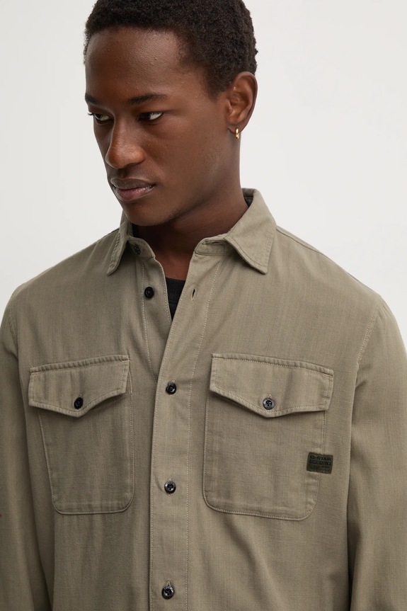 G-Star Raw camicia in cotone Marine Slim verde D24963.D454