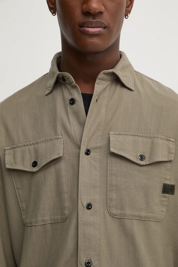 G-Star Raw camicia in cotone Marine Slim D24963.D454 verde