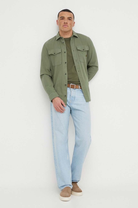 G-Star Raw cămașă din bumbac Marine Slim D24963.D454 verde AA00
