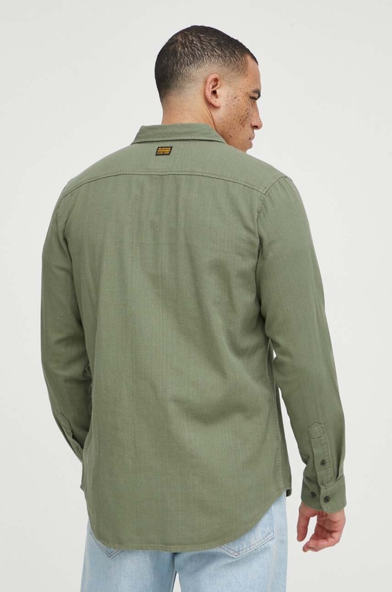 Îmbrăcăminte G-Star Raw cămașă din bumbac Marine Slim D24963.D454 verde