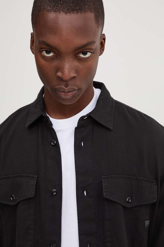 G-Star Raw cămașă din bumbac Marine Slim negru D24963.D454
