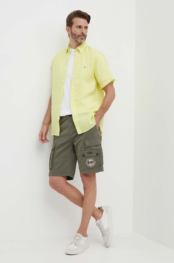 Oblečení Lněná košile Tommy Hilfiger MW0MW35207 žlutá