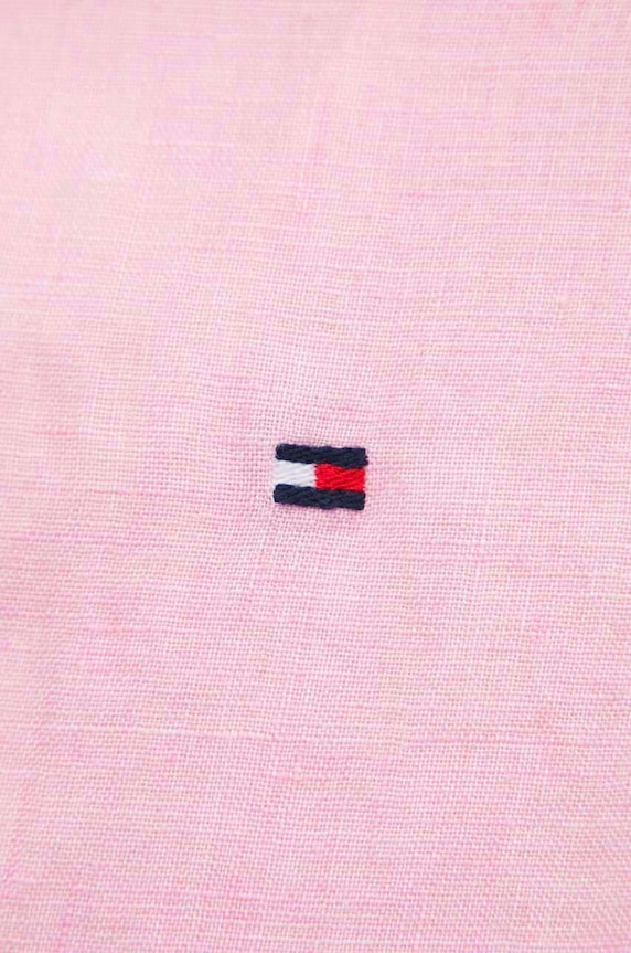 Tommy Hilfiger koszula lniana MW0MW35207 różowy