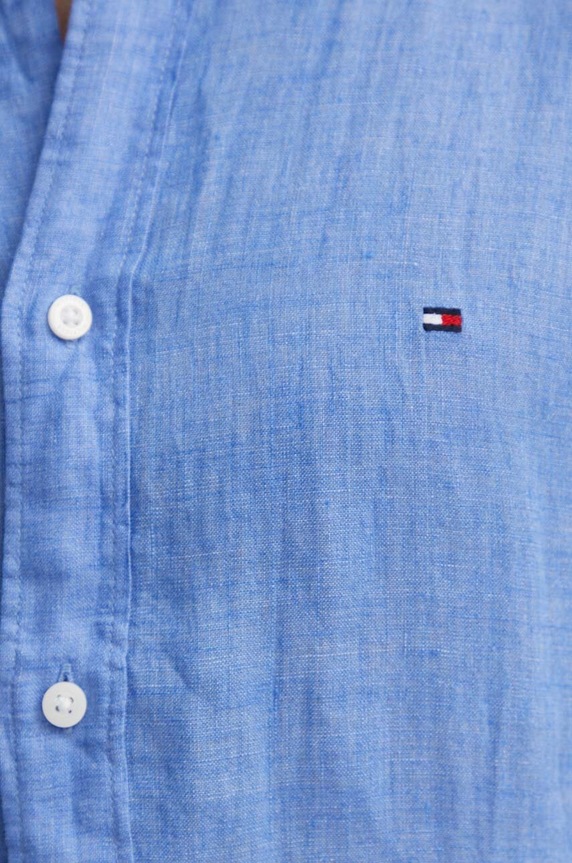 Ľanová košeľa Tommy Hilfiger MW0MW35207 modrá