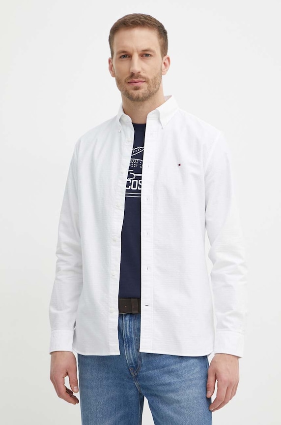 Bavlněná košile Tommy Hilfiger regular bílá MW0MW36204
