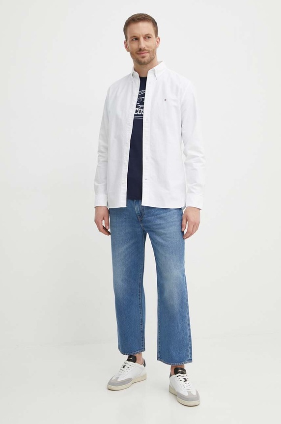 Oblečení Bavlněná košile Tommy Hilfiger MW0MW36204 bílá