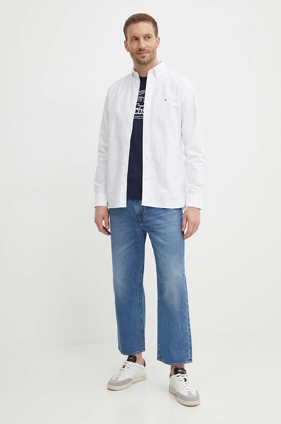Oblečení Bavlněná košile Tommy Hilfiger MW0MW36204 bílá