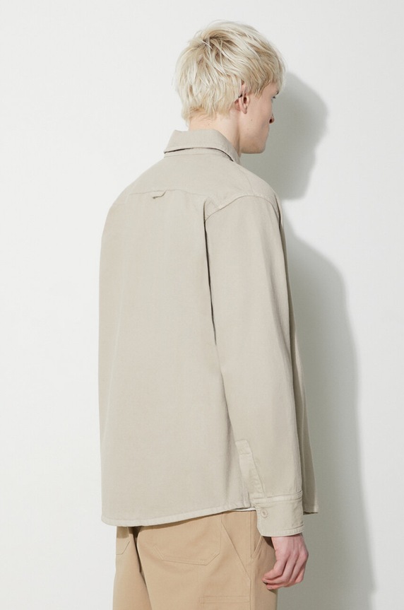 Clothing A.P.C. cotton shirt Surchemise Basile Brodee Poitrine COFCN.H02918.BAE beige