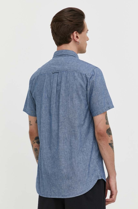 Ruházat Superdry pamut ing M4010886A.JON kék